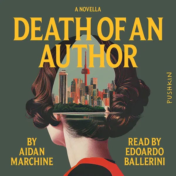 The cover of the book features the back of a woman's head with a city skyline inside of it.