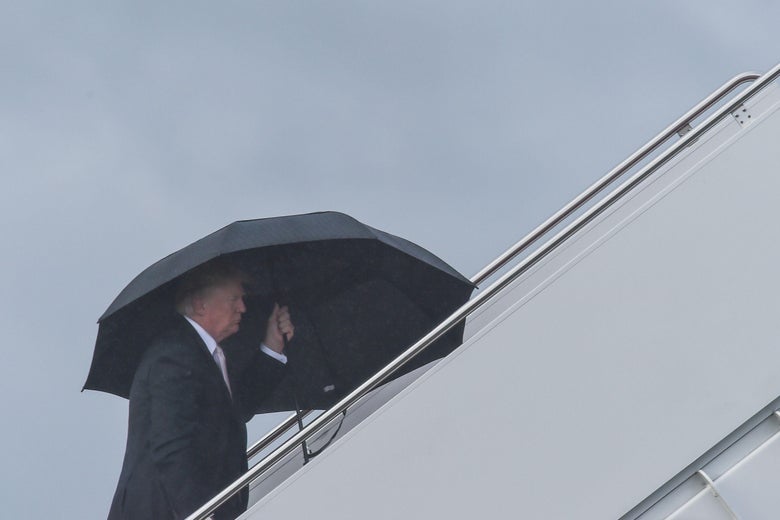 President Trump boards Air Force One at Palm Beach International Airport in West Palm Beach, Florida on January 12, 2018. 