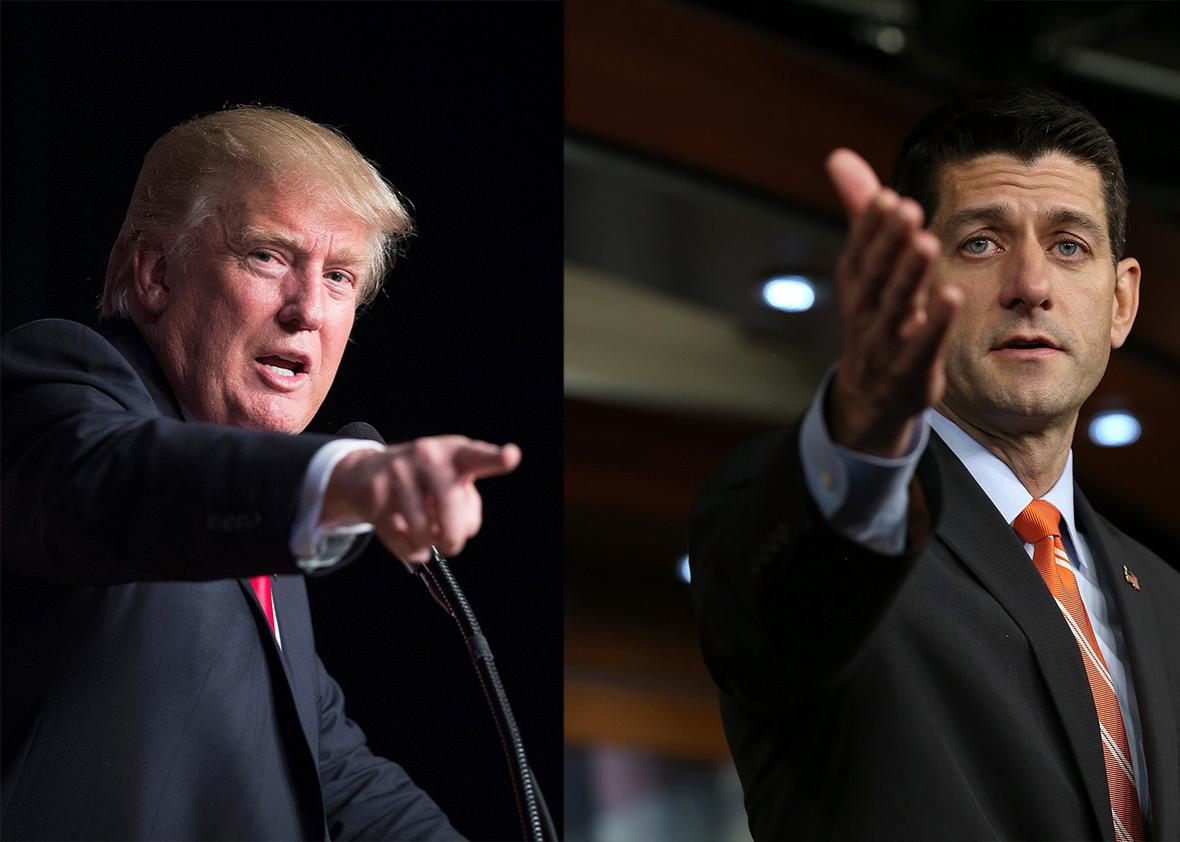 Presumptive Republican presidential nominee Donald Trump and House Speaker Paul Ryan.