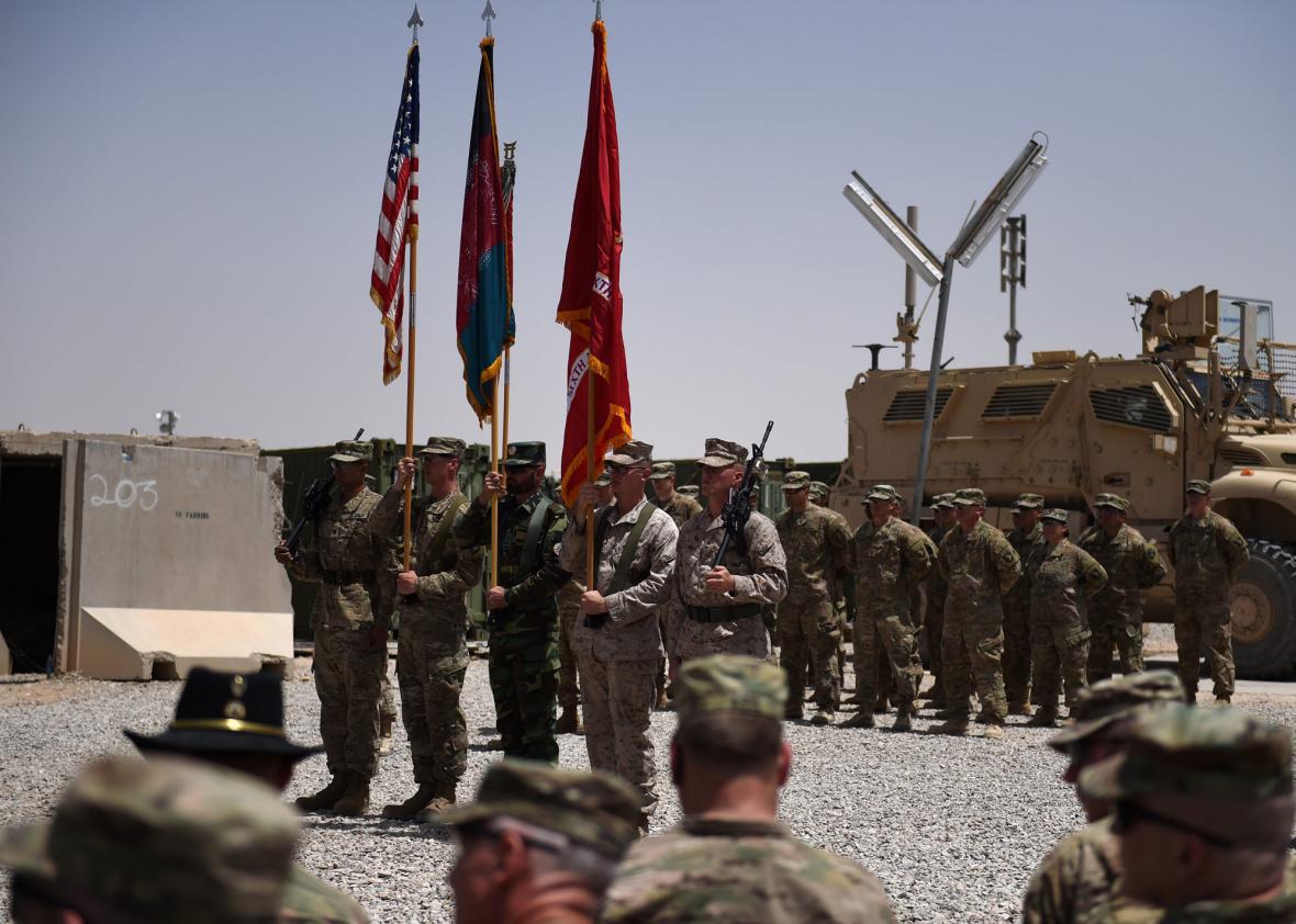 US Marines and Afghan National Army