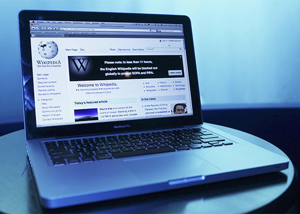 Wikipedia blacked out its English-language site for a day in protest against proposed U.S. anti-piracy legislation.SOPA/WIKIPEDIA