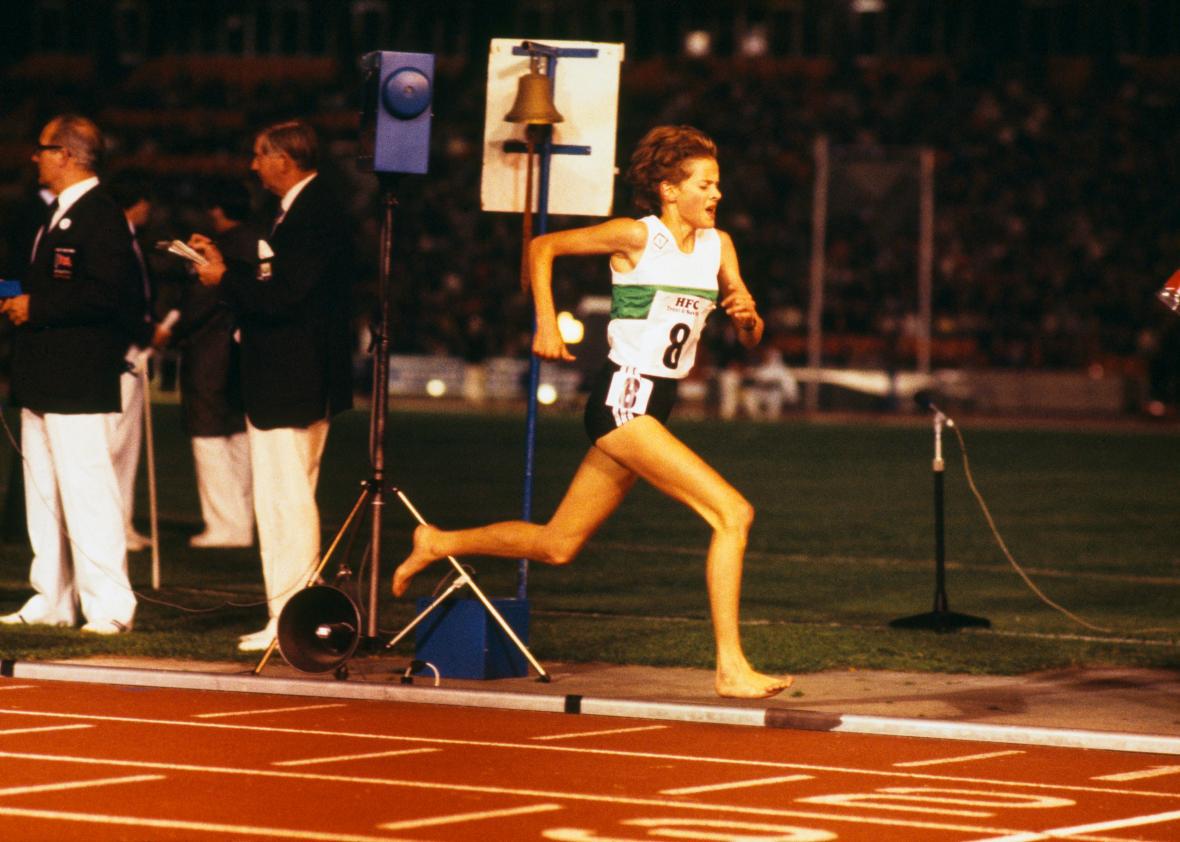 Sports shoes used outlet by athletes on tracks