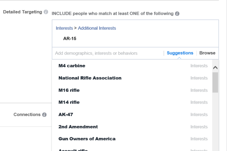 Facebook's ad targeting tool.