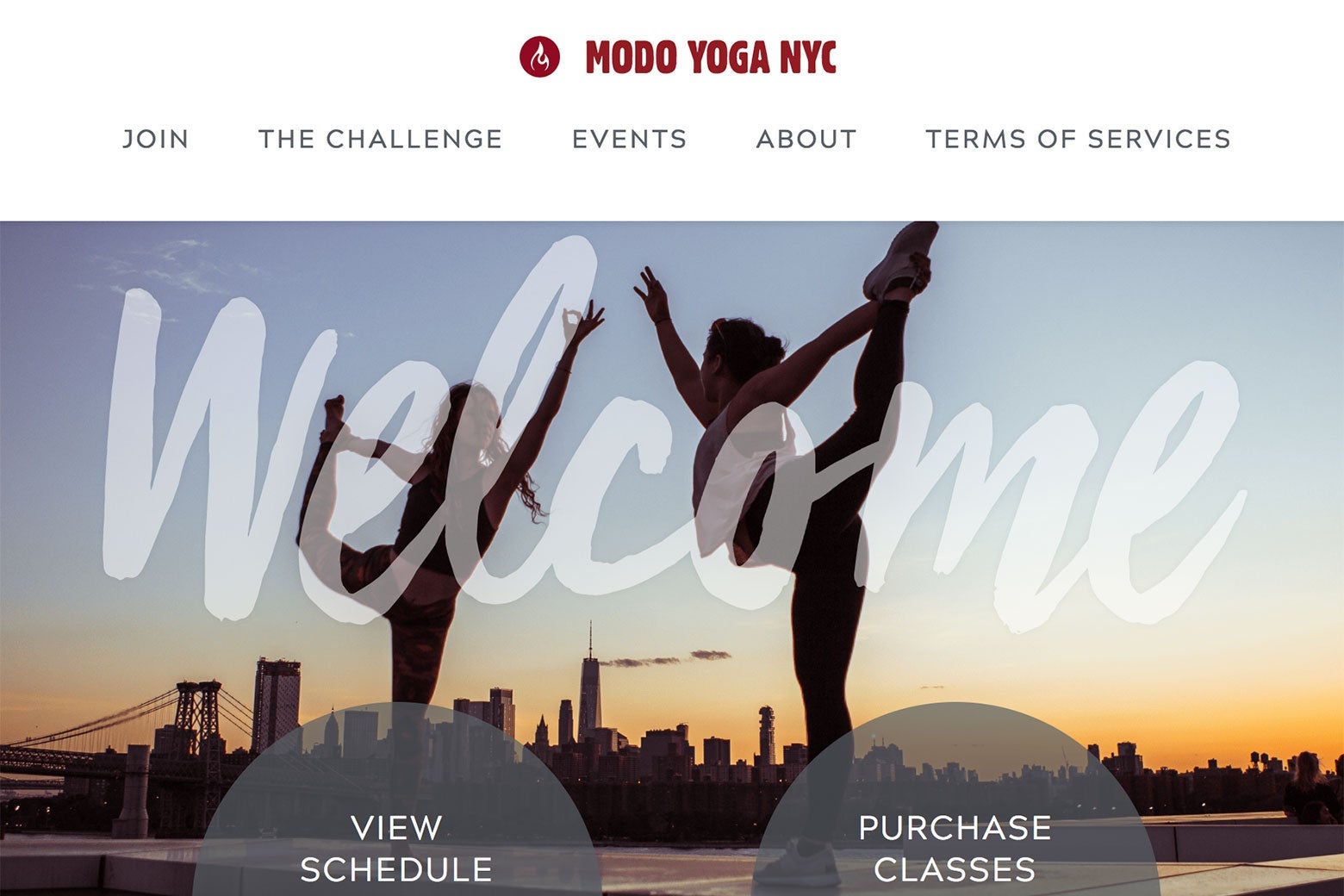 Modo Yoga website