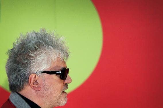 Spanish director Pedro Almodovar poses at his latest film "Los Amantes Pasajeros" (I'm So Excited) in Madrid, March 6, 2013.