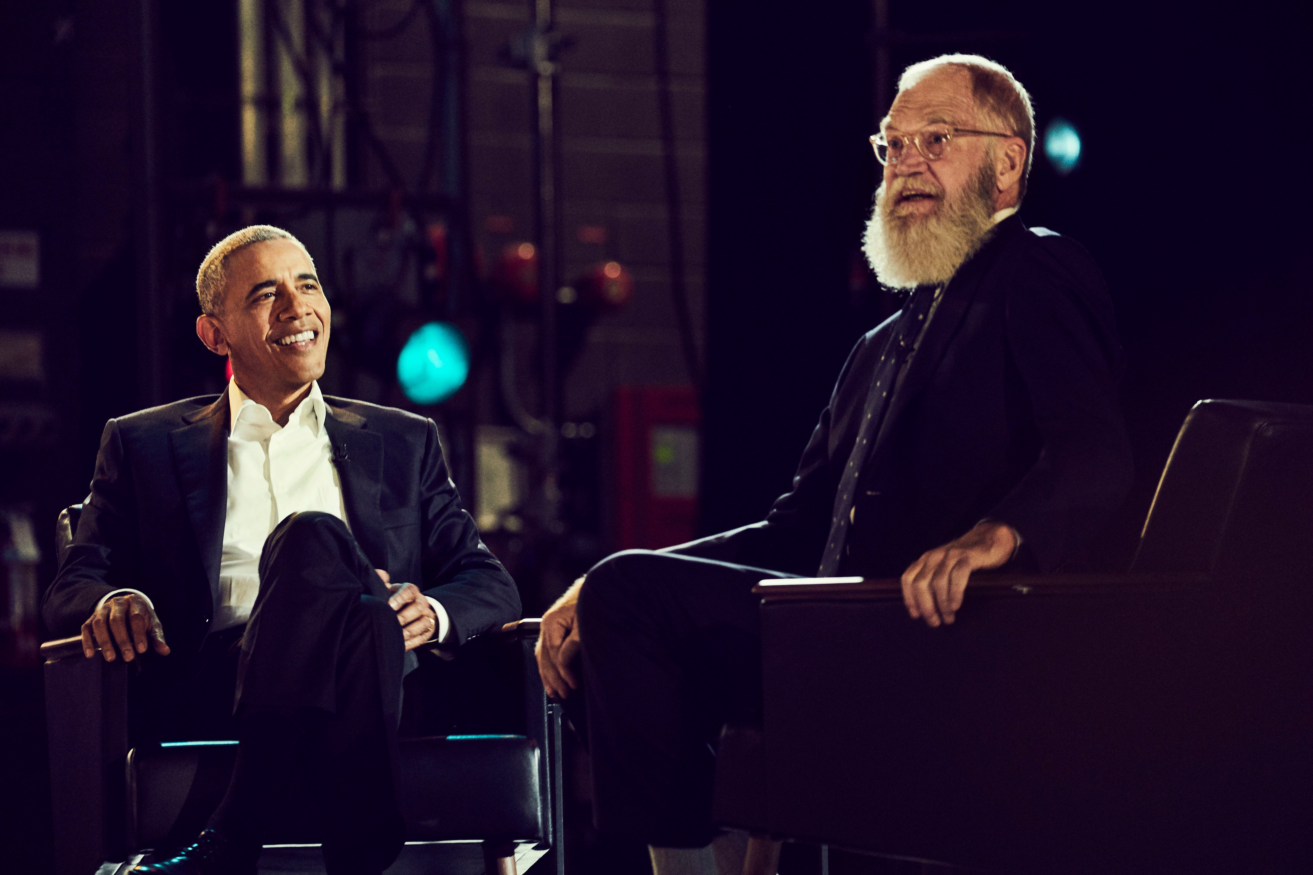 Barack Obama and David Letterman