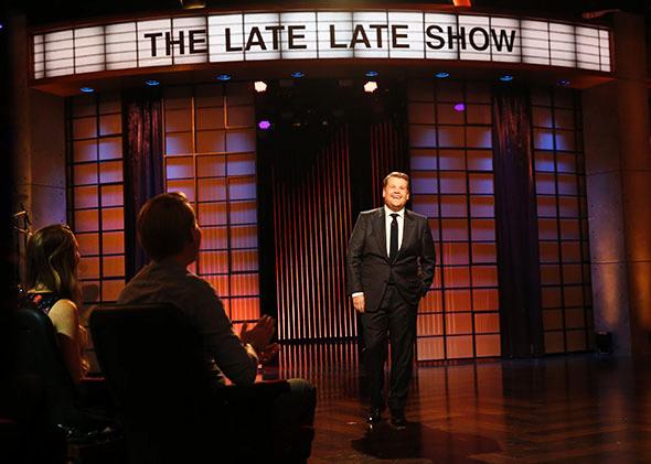 James Corden steps on stage for the first episode of The Late Late Show with James Corden.