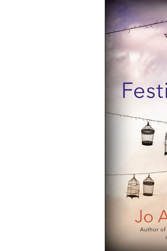 Cages hang in the air on the cover of Jo Ann Beard's book Festival Days.