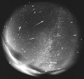 All-sky view of the Leonids from 1998