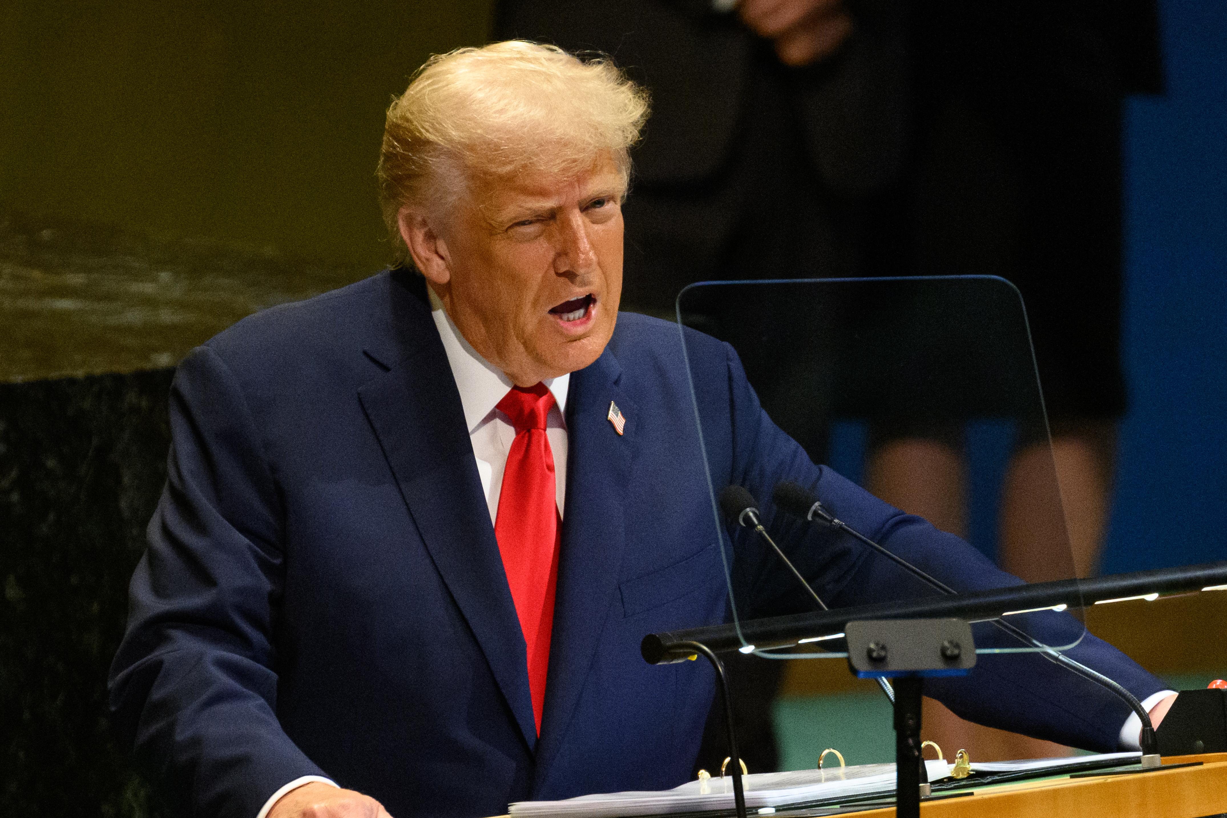 El presidente de Estados Unidos, Donald Trump, habla en la 80ª sesión de la Asamblea General de la ONU.