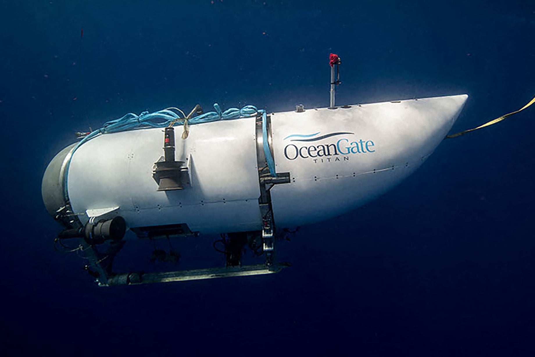 An underwater small submarine.