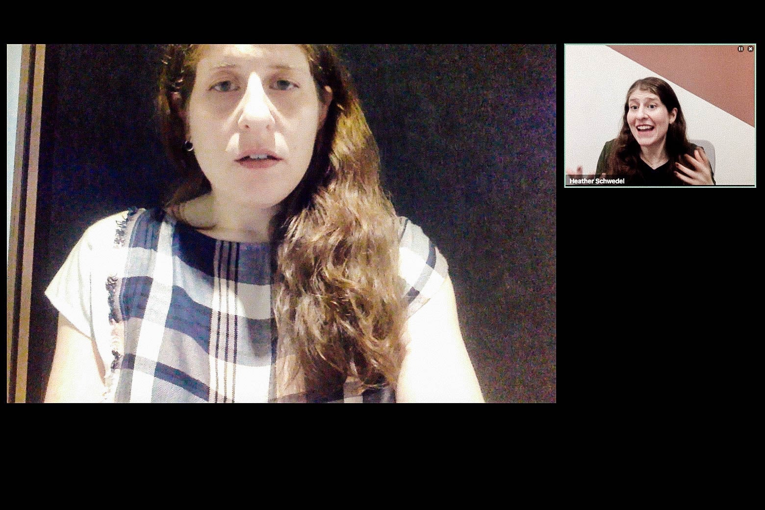 Screengrabs of the author on conference calls.