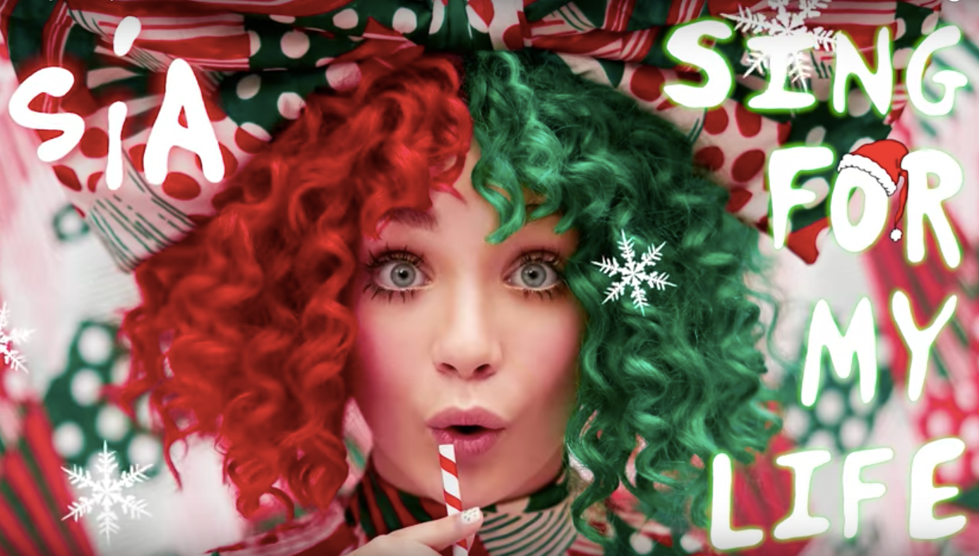 sia red and green wig