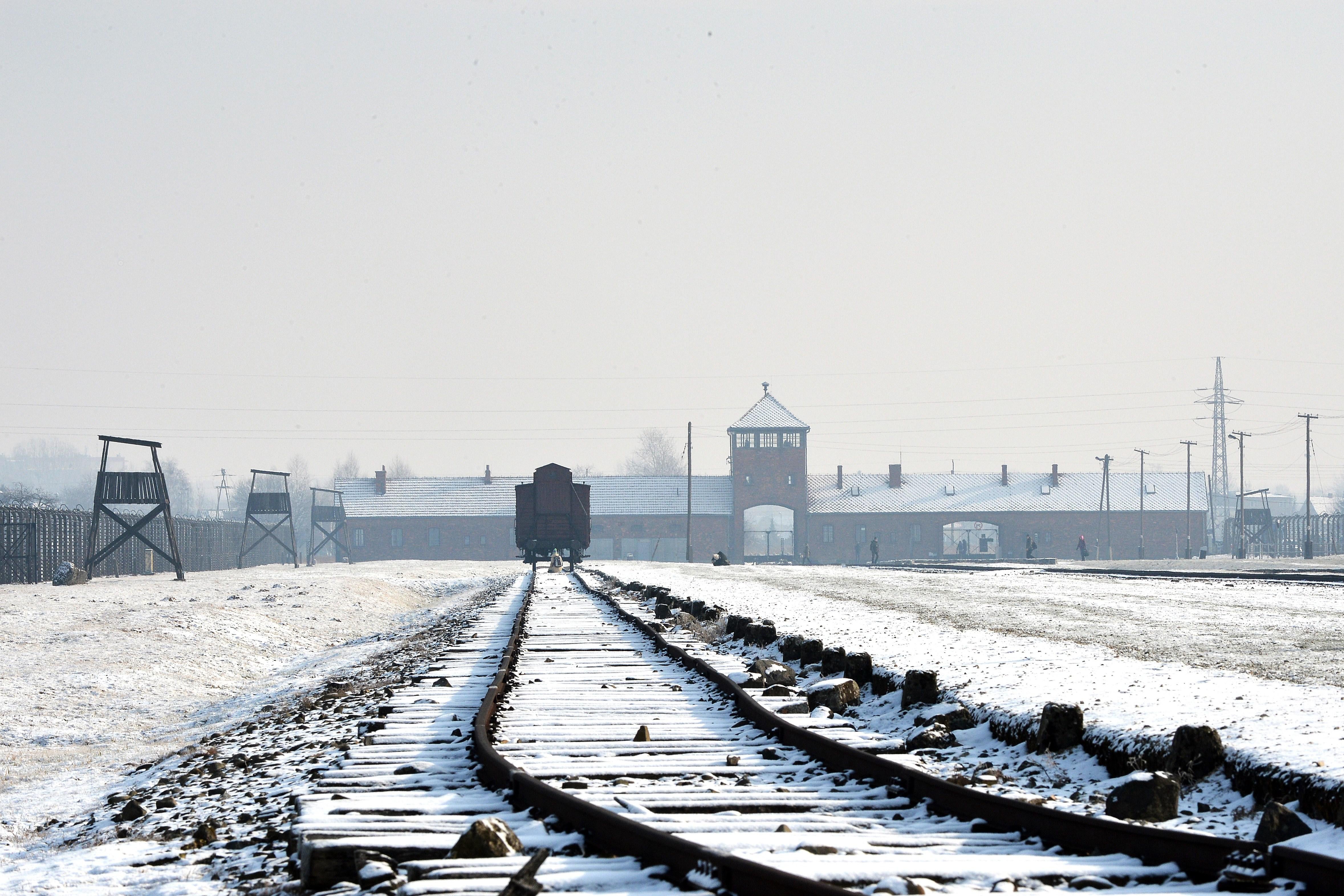 View of the rail way tracks at the former Nazi concentration camp Auschwitz-Birkenau in Oswiecim, Poland, on Holocaust Day, January 27, 2014. The ceremony took place 69 years after the liberation of the death camp by Soviet troops, in rememberance of the victims of the Holocaust. AFP PHOTO/JANEK SKARZYNSKI        (Photo credit should read JANEK SKARZYNSKI/AFP/Getty Images)