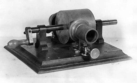 Original Edison tinfoil phonograph. 