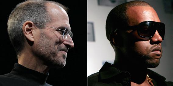 Steve Jobs and Kanye West.