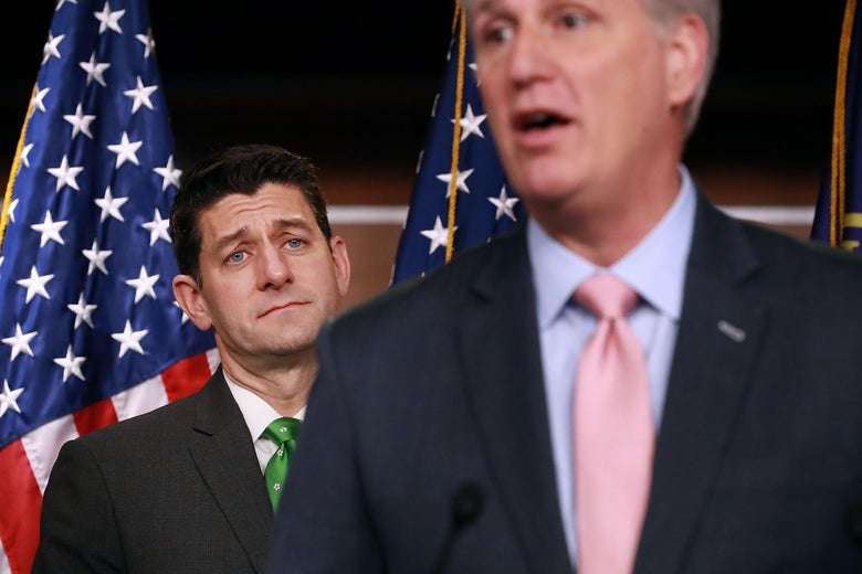 Speaker of the House Paul Ryan, left, and House Majority Leader Kevin McCarthy 