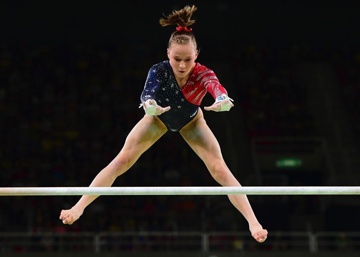 The U.S. women's gymnastics team's first 2016 Olympics leotard