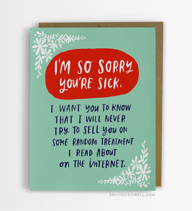 Empathy Cards by Emily McDowell are greeting cards designed for cancer