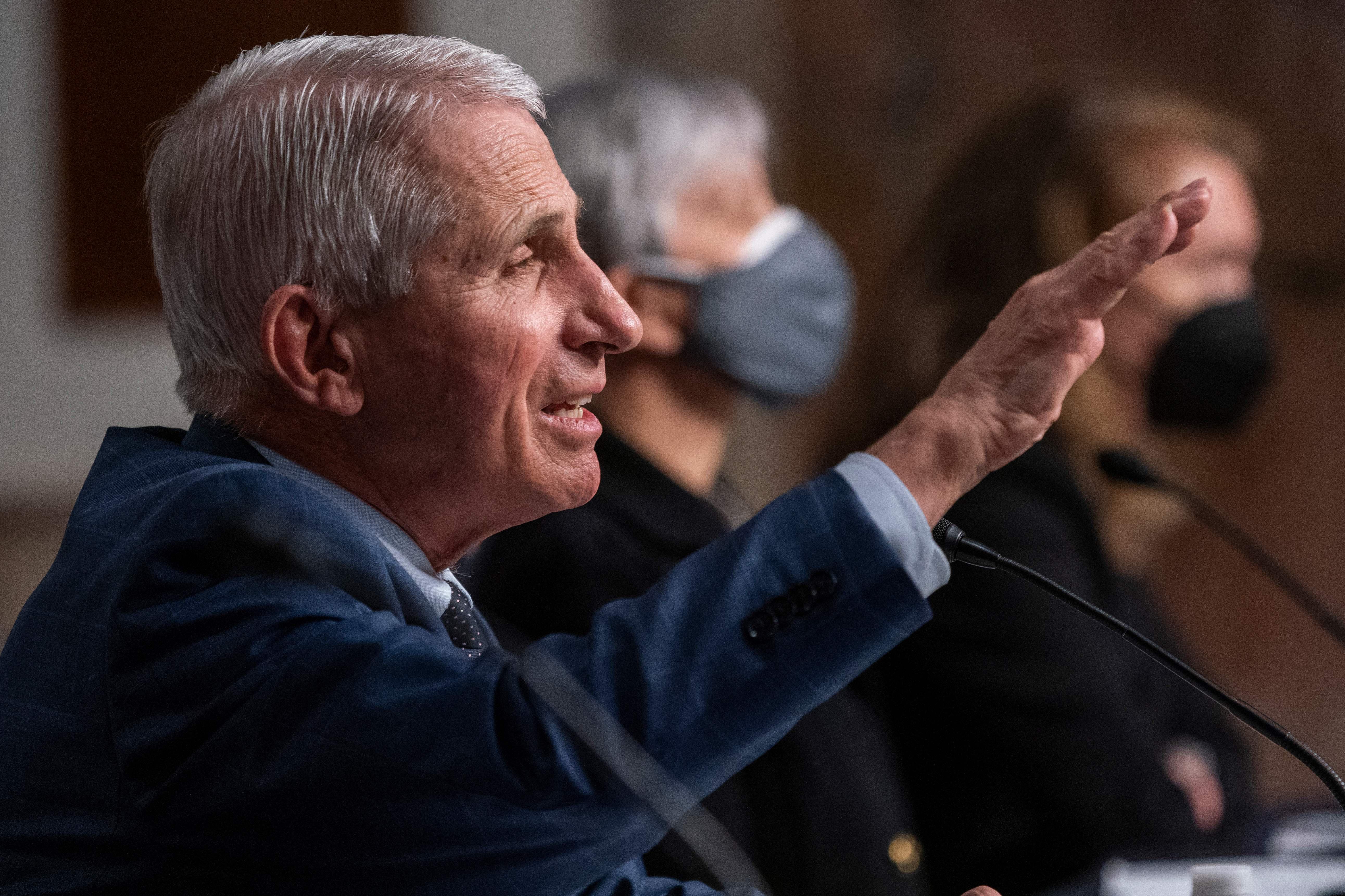 Dr. Anthony Fauci gives an opening statement during a Senate Health, Education, Labor, and Pensions Committee hearing on Jan. 11, 2022 at Capitol Hill in Washington, D.C.