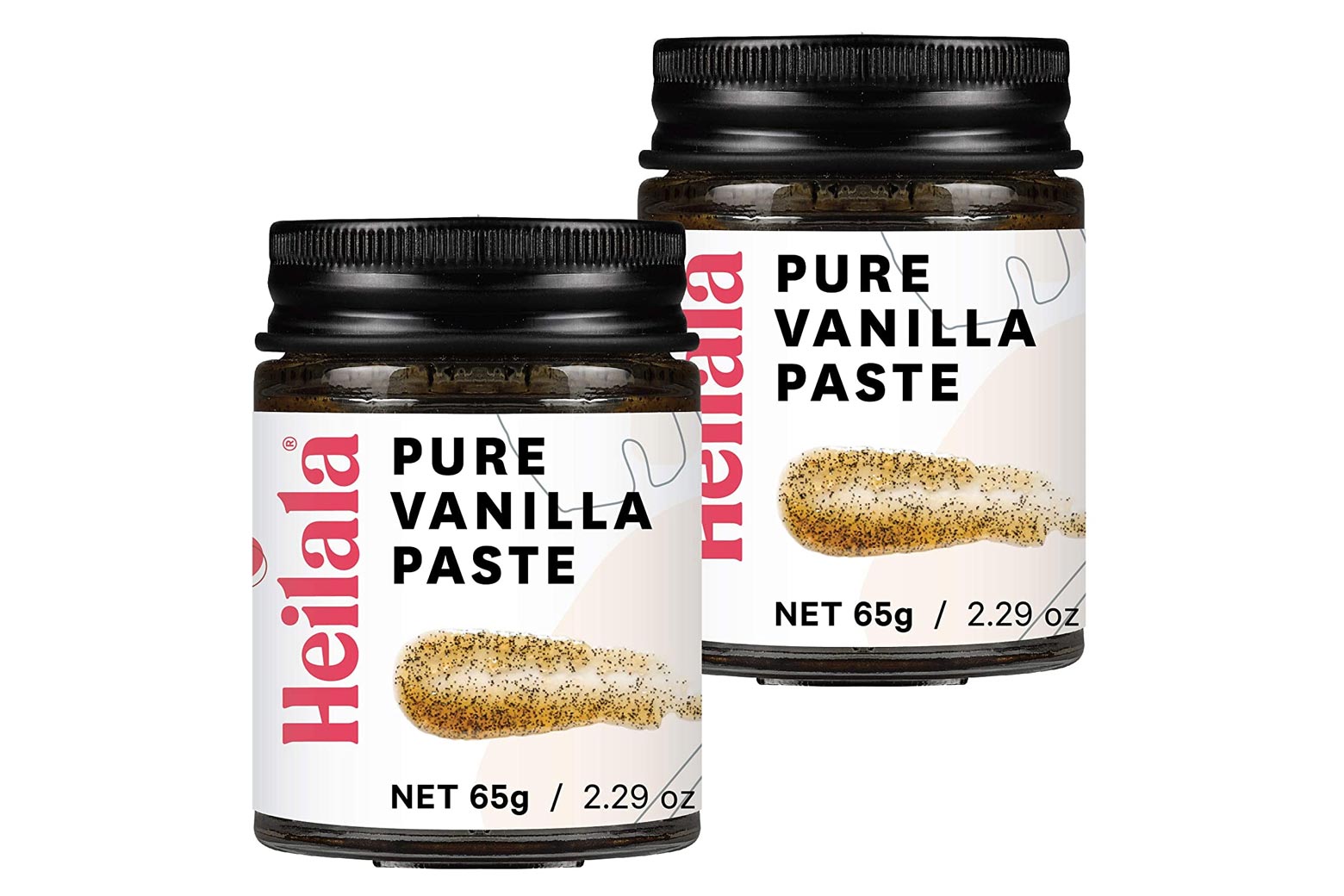 Two jars of vanilla paste