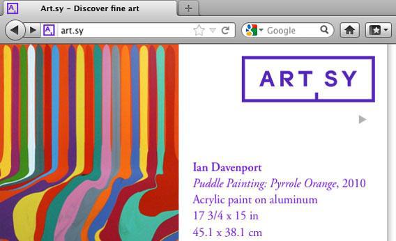 Art.sy website. 