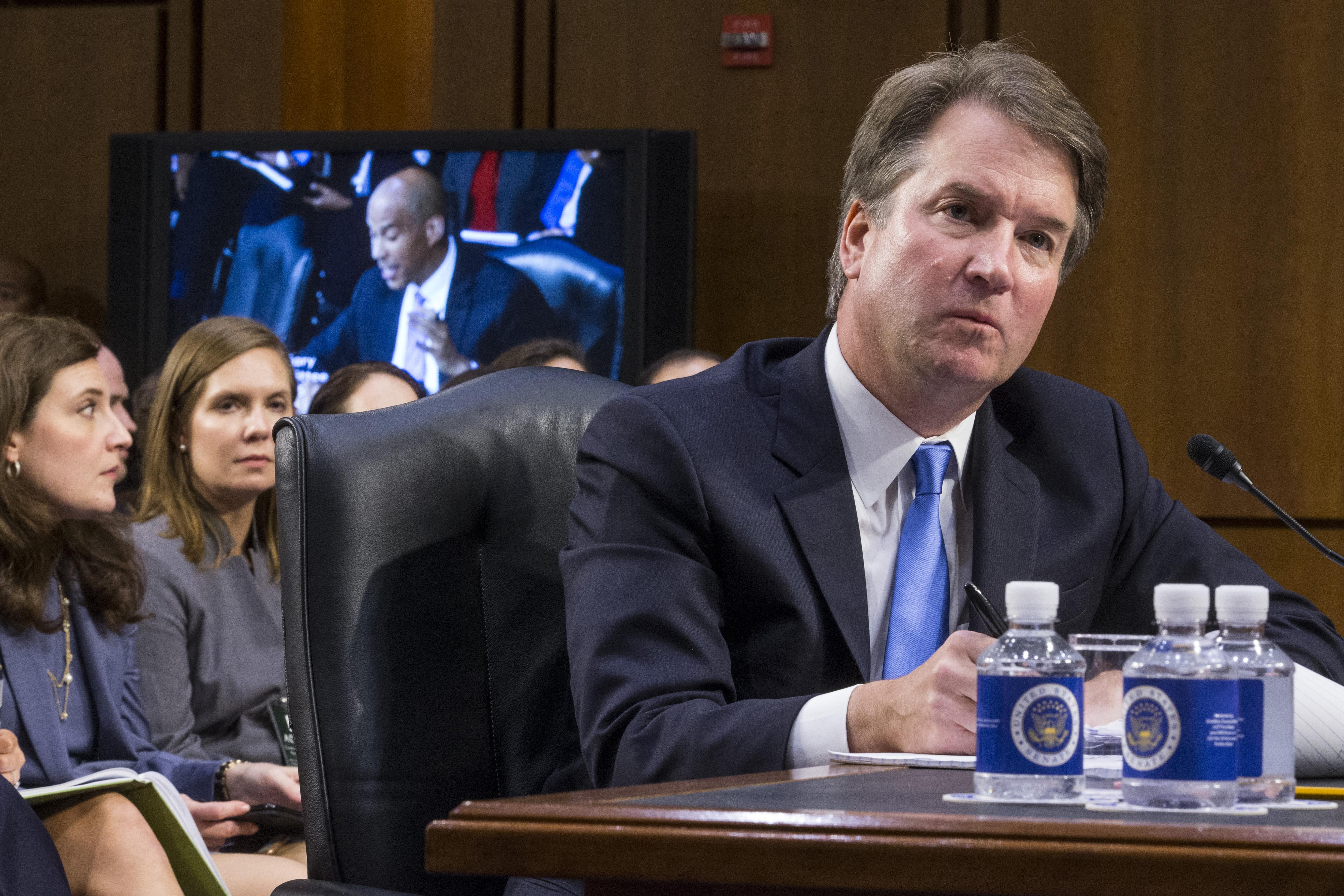 Supreme Court nominee Brett Kavanaugh testifies during the second day of his Supreme Court confirmation hearing.