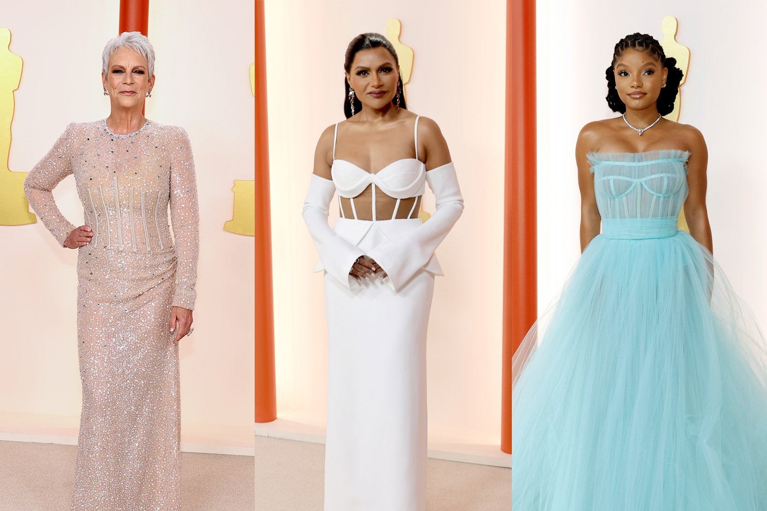 Jamie Lee Curtis, Mindy Kaling and Halle Bailey at the 2023 Oscars.