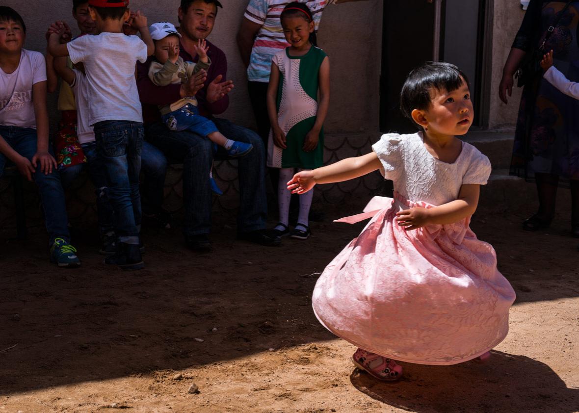 A girl dancing at the Dungan wedding