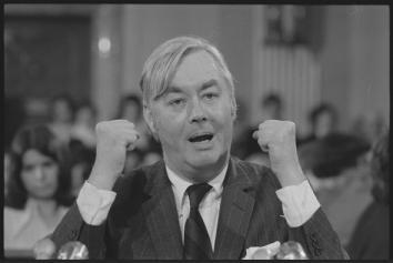Daniel Patrick Moynihan at a meeting of the Senate Committee on Foreign Relations, March 1976.