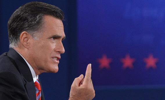 Mitt Romney speaks during the third and final presidential debate with Pres. Obama.