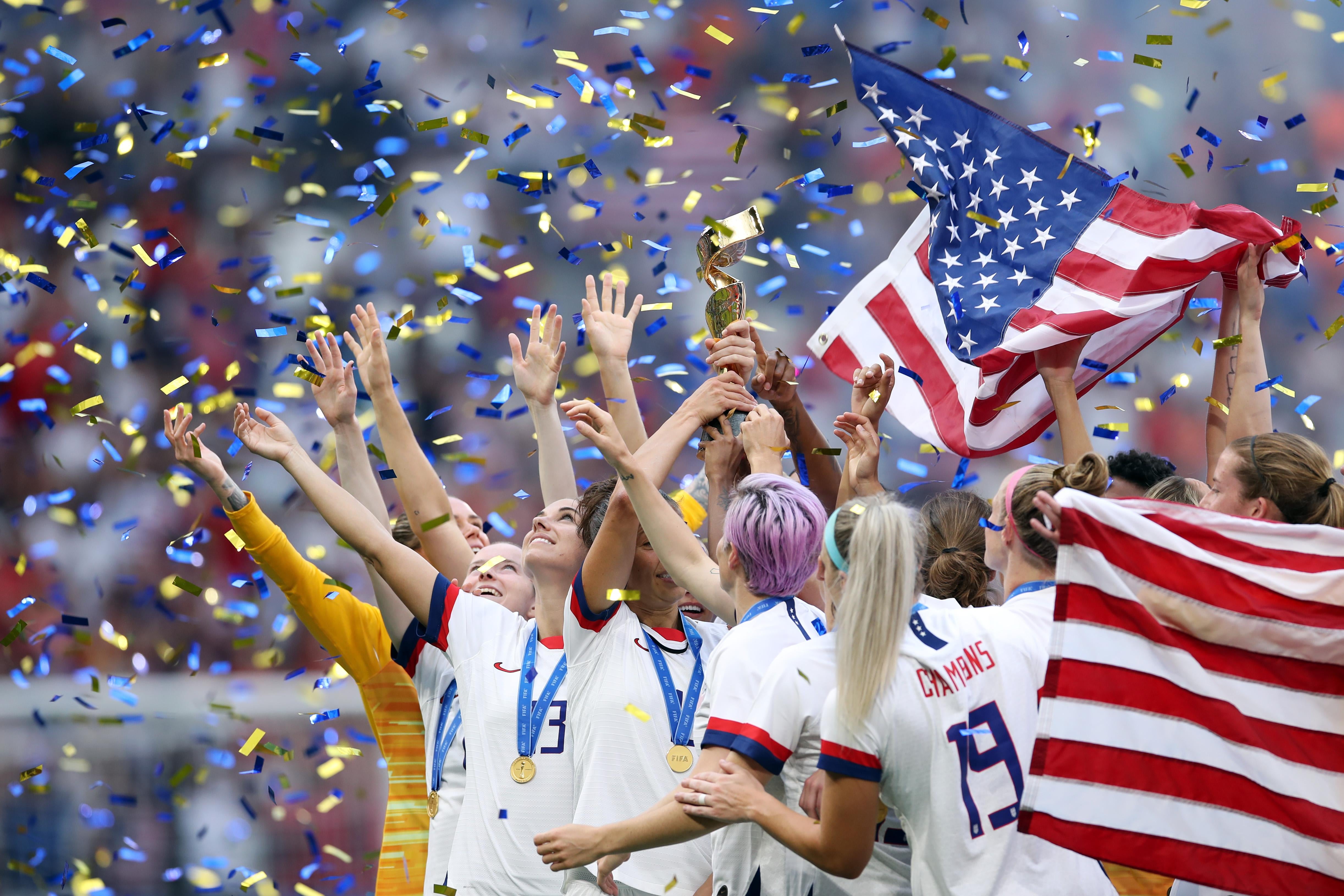 The U.S. Women’s National Team celebrates.