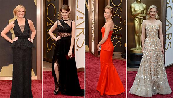 Julia Roberts, Anna Kendrick, Jennifer Lawrence and Cate Blanchett at the 86th Academy Awards on March 2nd, 2014 in Hollywood, California. 