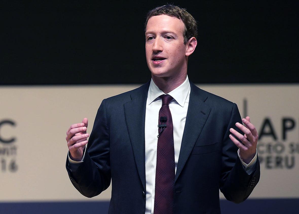 Facebook CEO and chairman Mark Zuckerberg speaks during a session of the APEC CEO Summit, part of the broader Asia-Pacific Economic Cooperation (APEC) Summit in Lima on November 19, 2016. 