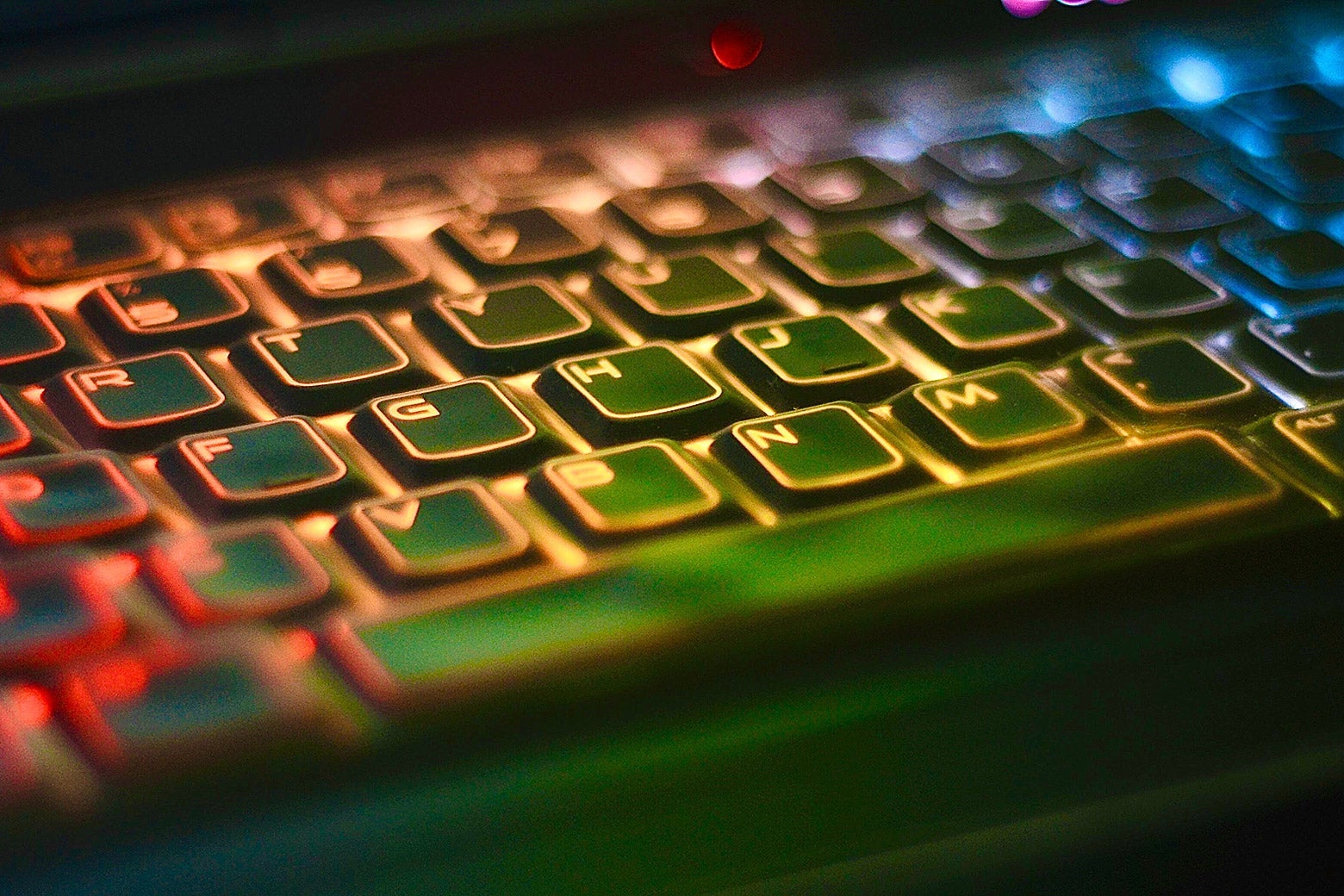 A glowing keyboard