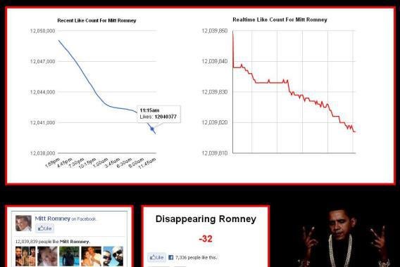 Disappearing Romney website