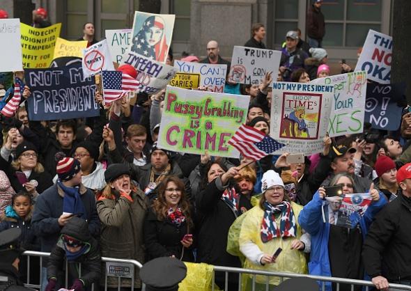 Empty seats at Trump inaugural parade.