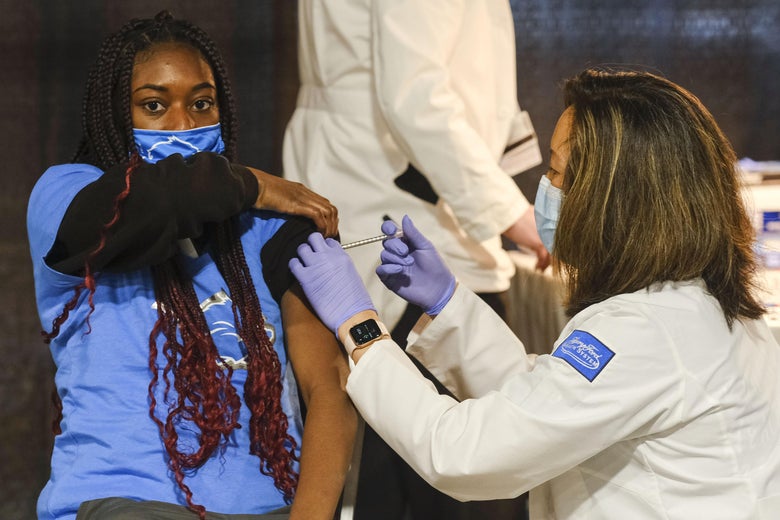 A group of teenagers serving as 'Covid-19 Student Ambassadors' joined Governor Gretchen Whitmer to receive a dose of the Pfizer Covid vaccine.