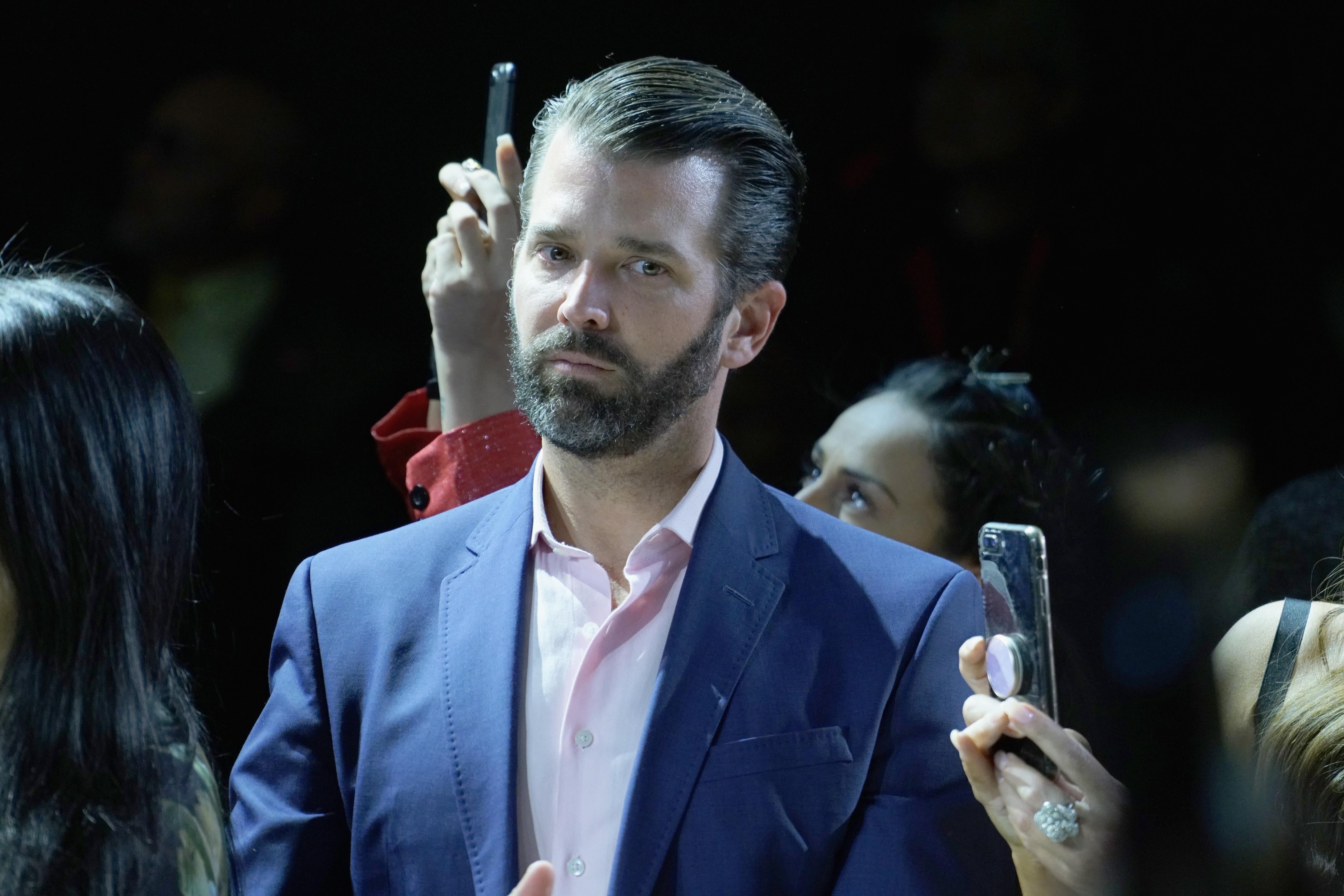 Donald Trump Jr. attends New York Fashion Week: The Shows at Spring Studios on February 13, 2019 in New York City.