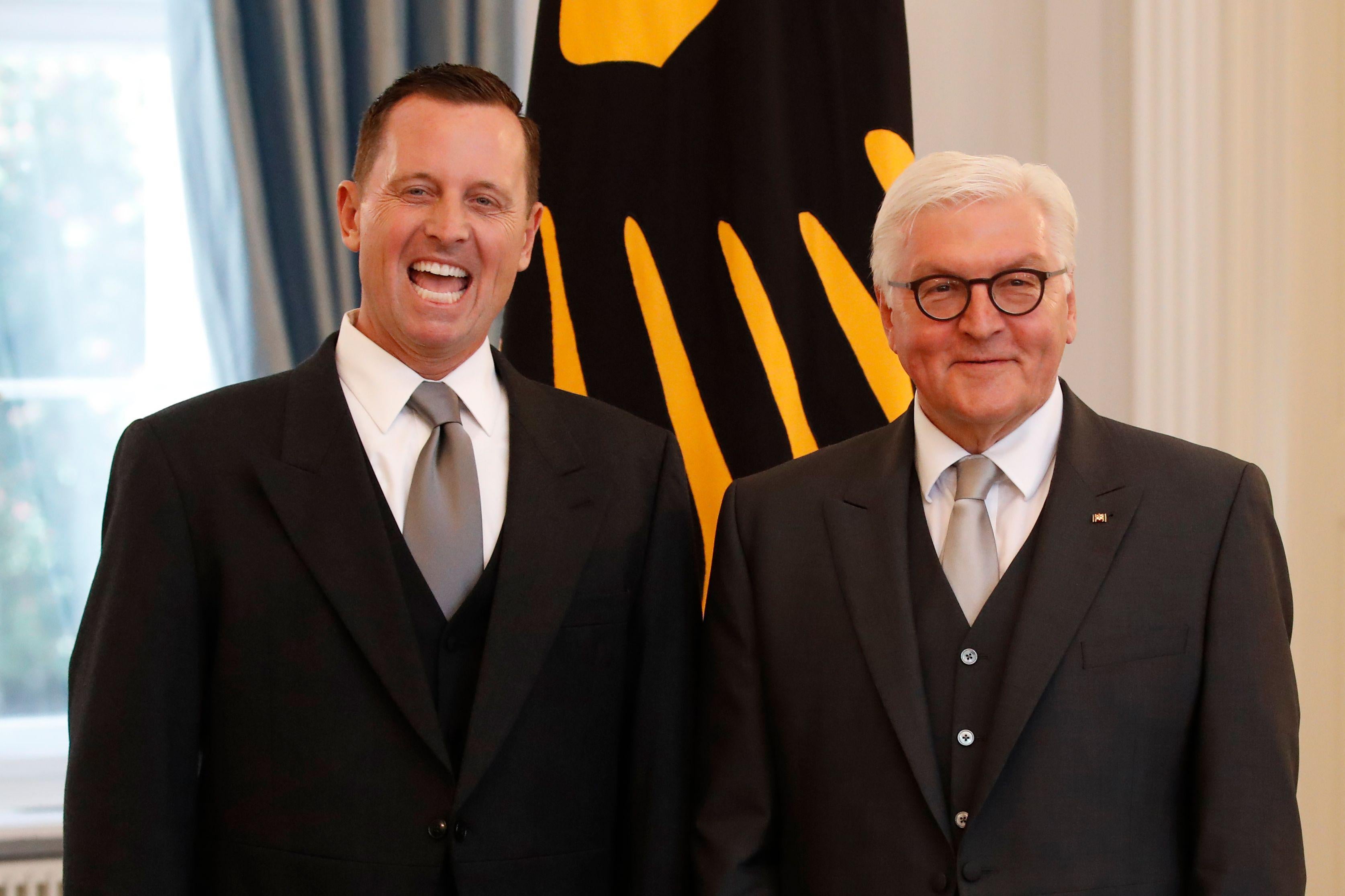  Richard Allen Grenell makes a face while posing with German President Frank-Walter Steinmeier.