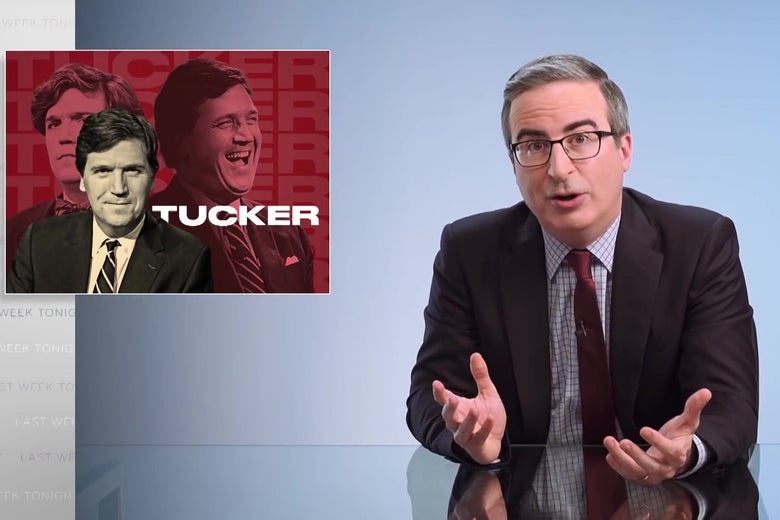 John Oliver Just Starts Whaling on Tucker Carlson John Oliver Just Starts Whaling on Tucker Carlson