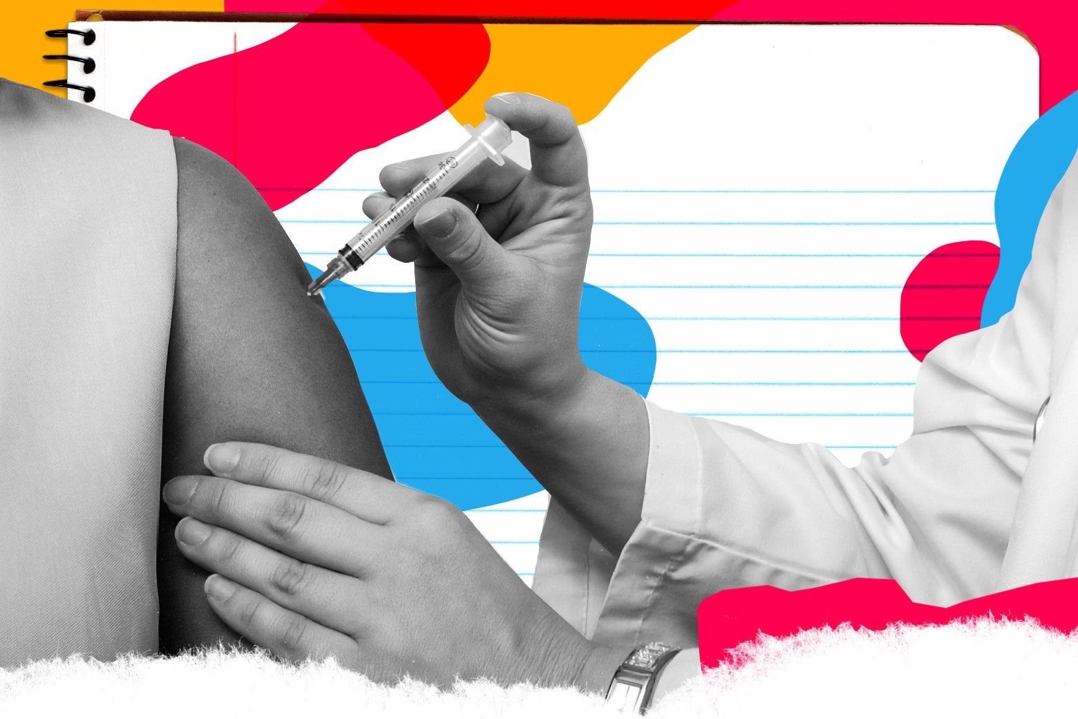 Doctor administering a shot into someone's arm