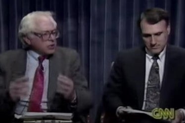 Screenshot of video of Bernie Sanders speaking about gay rights in 1993.