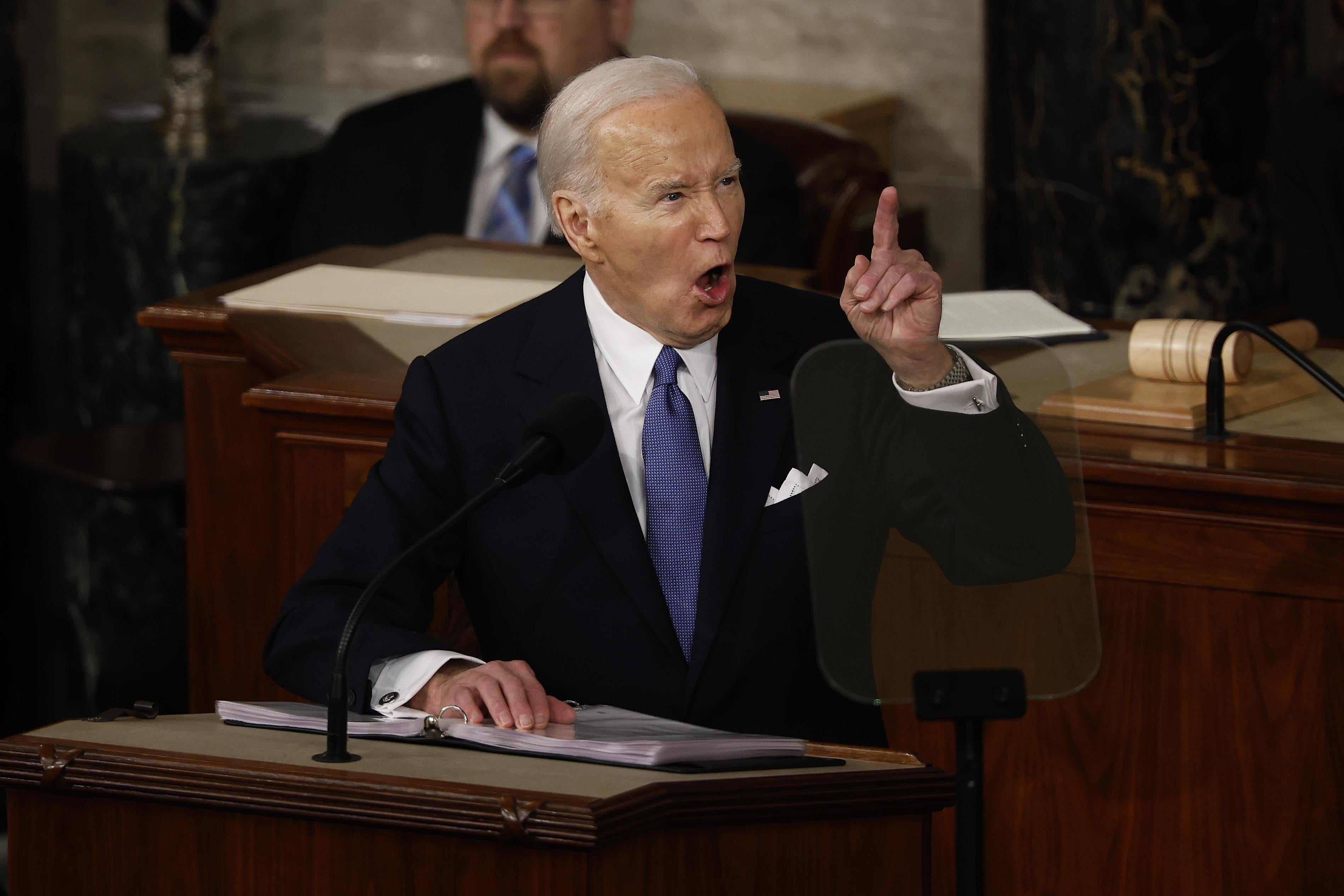 U.S. President Joe Biden delivers the State of the Union address.