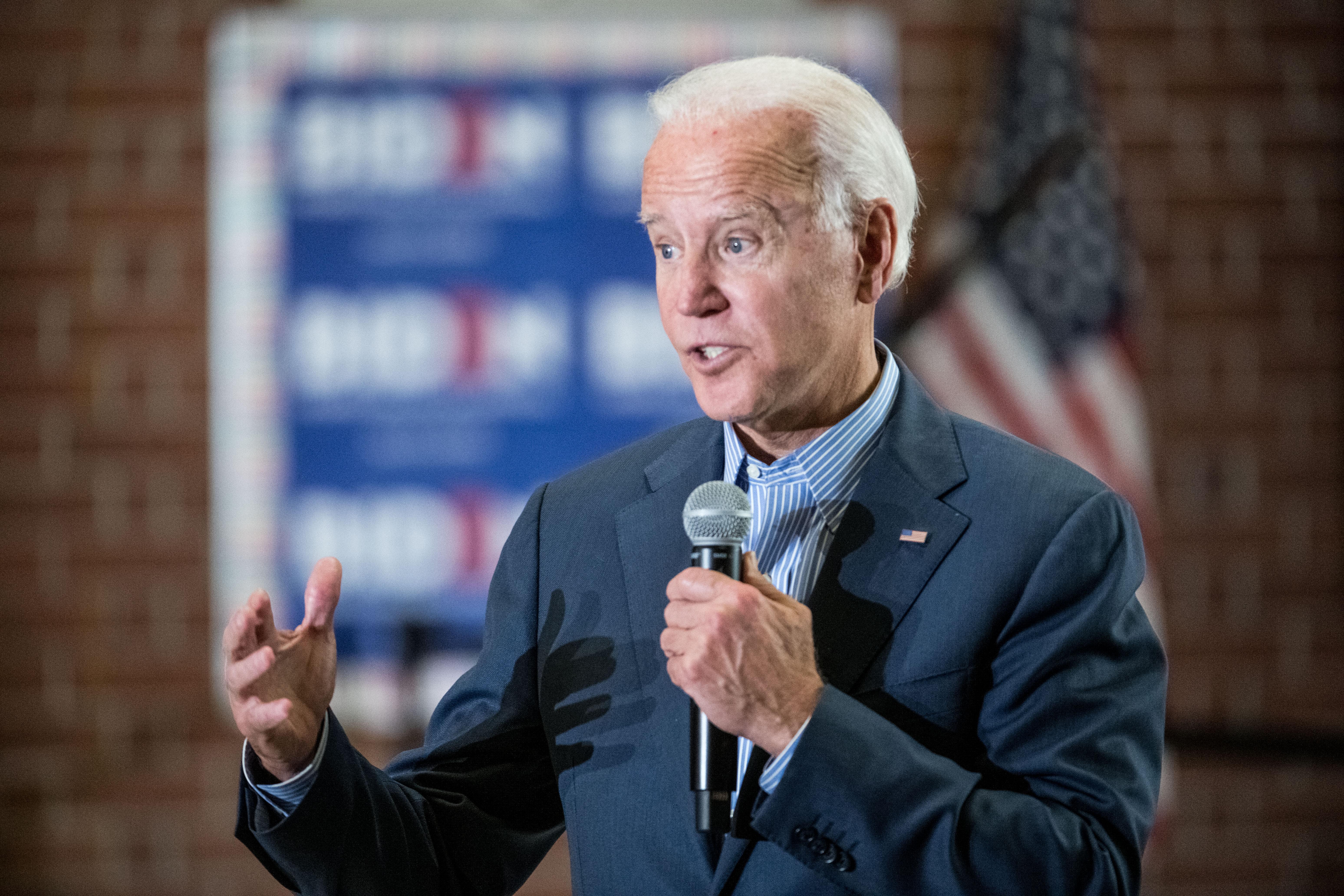 Democratic presidential candidate, former vice President Joe Biden addresses a crowd at Wilson High School on October 26, 2019 in Florence, South Carolina. 