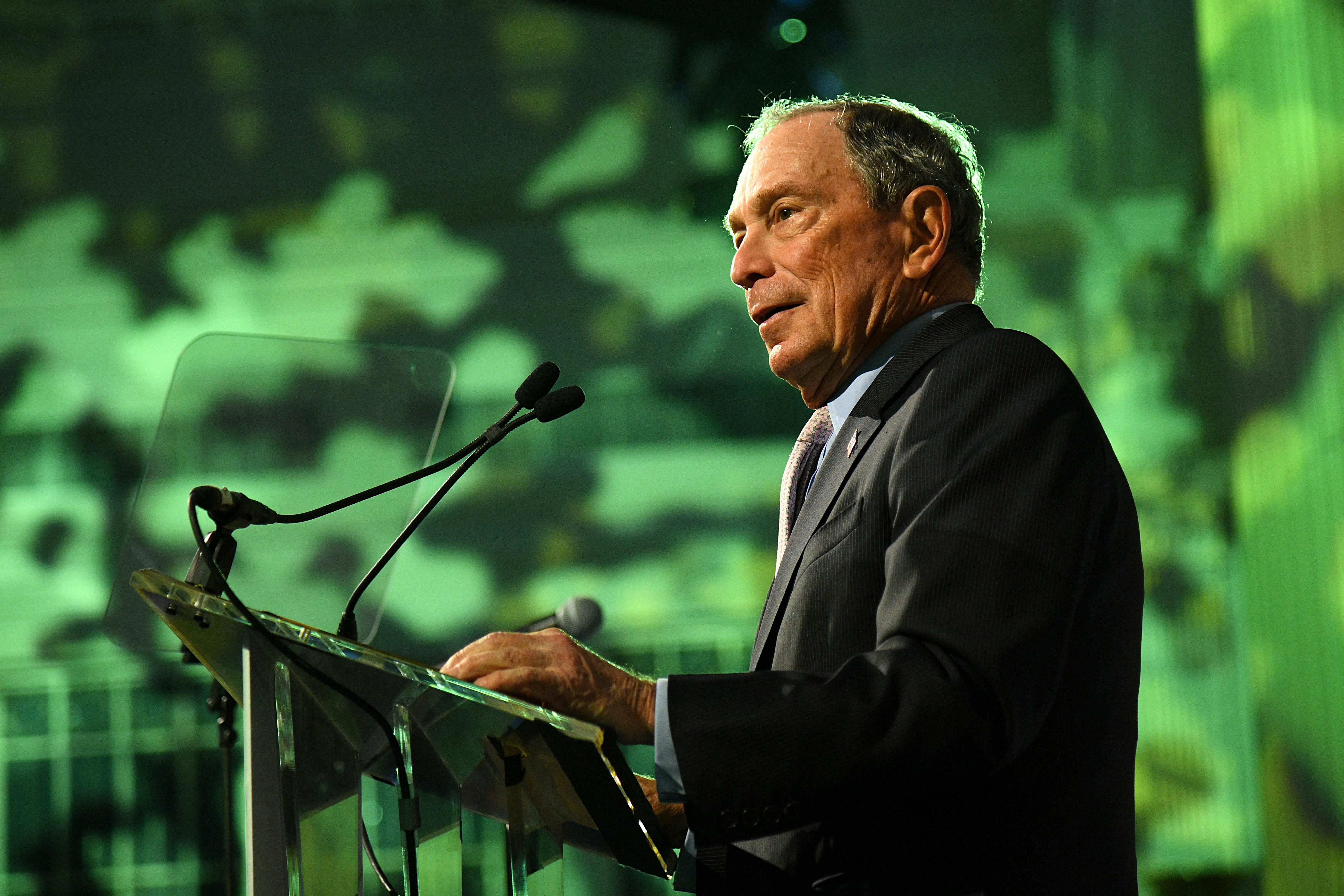 Michael Bloomberg speaks at a gala.