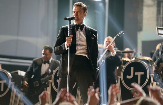 Justin Timberlake performs at the Grammys.