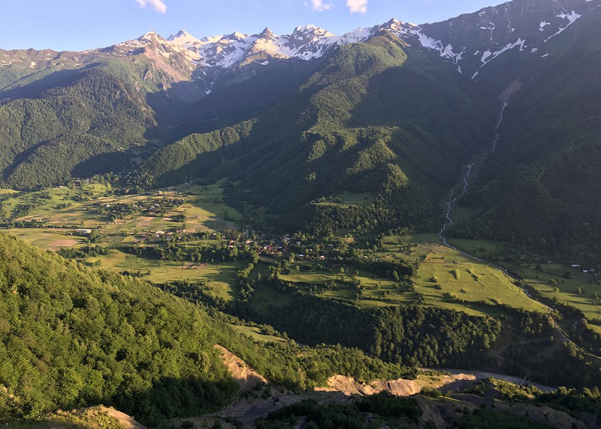 The Svan town of Ushgali, Georgia.
