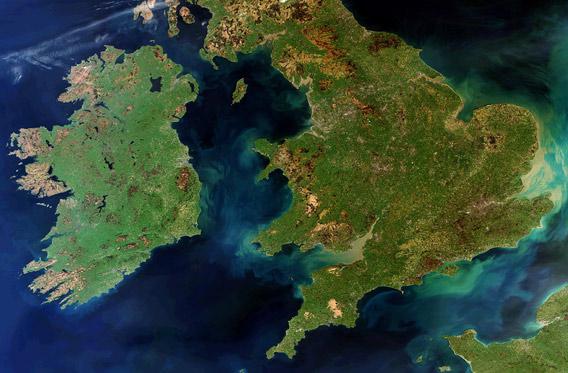 Envisat view of Great Britian, Ireland, and France from March 2012