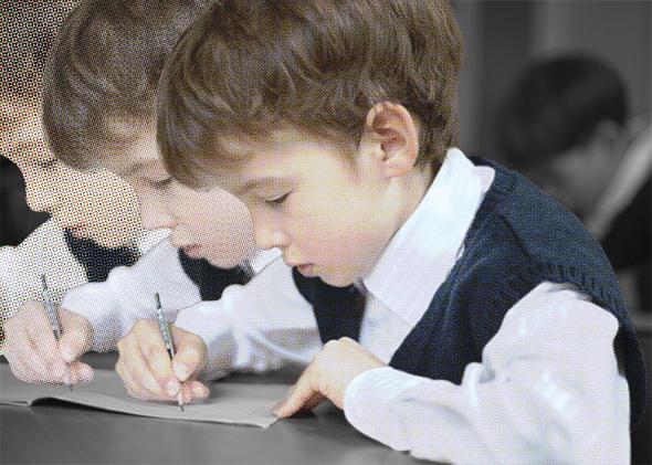 Child taking standardized test